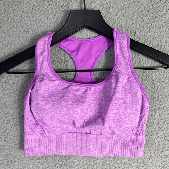 Champion Purple Seamless Sports Bra Small Racerback Compression Activewear Gym - Picture 4 of 9